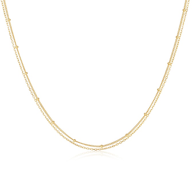 925 Sterling Silver Gold Plated Chain Necklace